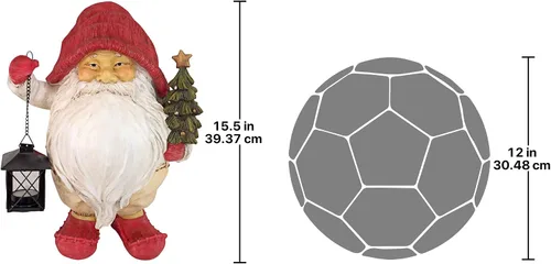 Miniatura 2 de Design Toscano Iluminando el camino de Papá Noel Whitey la estatua de gnomo navideño