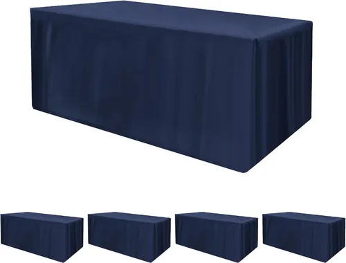 Miniatura 41 de HolidayIdeas Fitted Tablecloths for 4 Foot Rectangle Table, Wrinkle Resistant Washable Table Cover 24x48 Inch for Vendor Booth Display, Banquet, Aqua