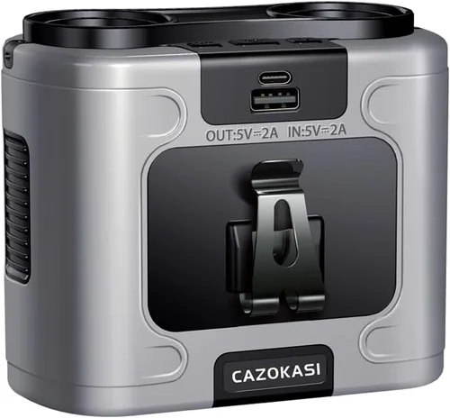 Miniatura 11 de CAZOKASI Ventilador personal con clip para la cintura, recargable, portátil, manos libres, para viajar, trabajar, al aire libre, oficina