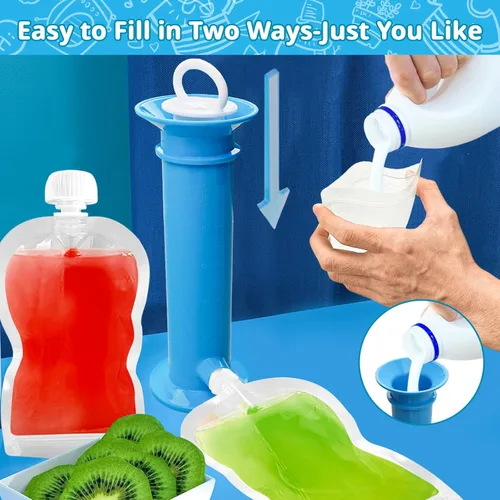 Miniatura 3 de Newmemo Juego de 6 bolsas reutilizables para alimentos para bebés, para puré de manzana, yogur, batido, bolsa de puré de frutas, estación