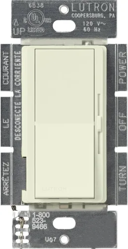 Lutron DVSCELV-300P-BI Diva - Regulador electrónico de bajo voltaje de 300 vatios de un solo polo, galleta