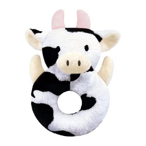 Juguete suave de sonajero de vaca bebé, ganado lechero de felpa para bebés, juguete de peluche fácil de agarrar, regalos para recién nacidos, bebés,