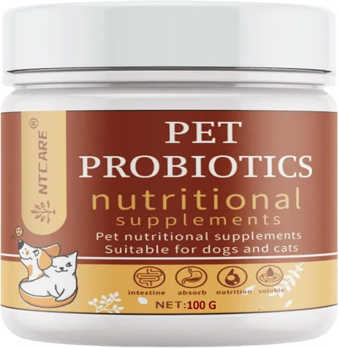 Polvo probiótico para perros y gatos. Probióticos para la salud digestiva, apoyo inmunológico, diarrea, gases, picazón y alergias estacionales. Con