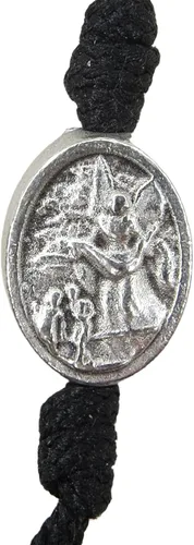 Miniatura 7 de Pulsera de cordón ajustable de San Miguel Arcángel negro con medalla en tono plateado, joyería de protección religiosa católica, regalo de recuerdo