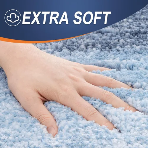 Miniatura 4 de OLANLY Juego de 2 alfombras de baño de microfibra suave y absorbente, antideslizantes, se pueden lavar y secar a máquina, alfombras de baño peludas