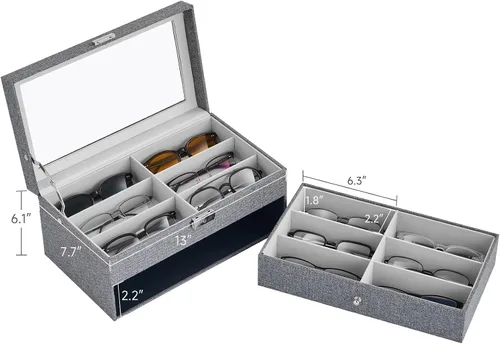 Miniatura 14 de Caja para anteojos de Co-z, organizador de anteojos, caja de almacenamiento con visualización