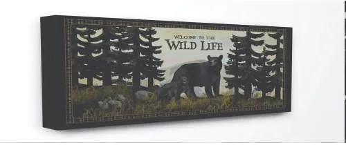 Miniatura 7 de Stupell Industries Wild Life Bear - Placa de pared con diseño de paisaje de animales, 7 x 17, multicolor