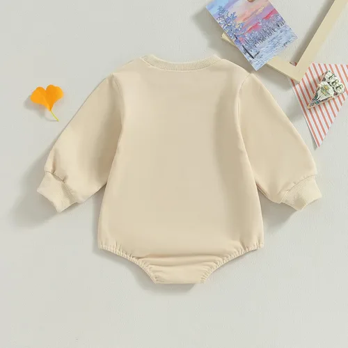 Miniatura 21 de Ropa de Halloween para bebé niña, sudadera con estampado de calabaza, mameluco de burbujas, lindo traje de Acción de Gracias de otoño