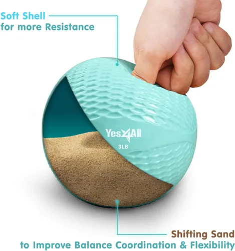 Miniatura 3 de Yes4All - Bolas de tonificación con peso para ejercicio, bolas medicinales suaves para ejercicio, pilates, yoga, equilibrio, flexibilidad, 2-10 G.