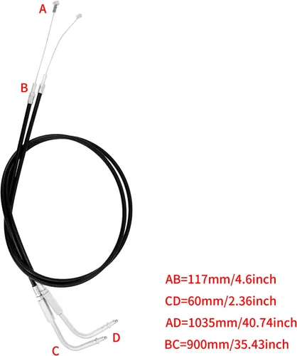 Miniatura 3 de Cable de Acelerador para Motocicleta Compatible con Harley Sportster Iron XL 883 1200 Dyna Softail Road King (Tamaño: 35.43 pulgadas)