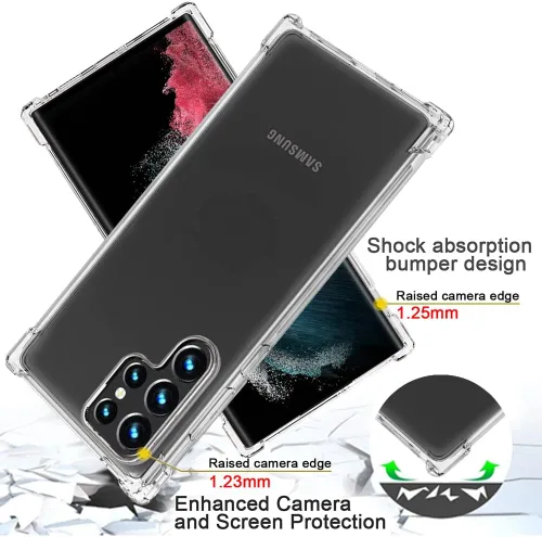 Miniatura 2 de Funda para Samsung Galaxy S22 Ultra, Samsung S22 Ultra 5G, a prueba de golpes, transparente, delgada, suave, de silicona TPU protectora para Samsung
