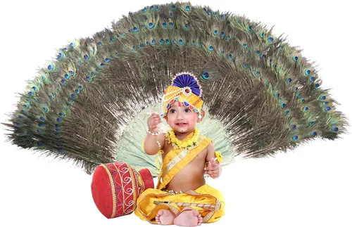 Miniatura 2 de Raj Fancy Dresses Vestido Shri Krishna para bebés, niño y niña, vestido Janmashtmi con Dhoti Dupatta, vestido Kanha, para 3 meses a 8 años