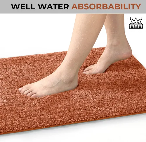 Miniatura 5 de YHF Juego de alfombras de baño de 2 piezas, microfibra gruesa y suave tipo shag, contorno en forma de U, alfombras de baño lavables a máquina