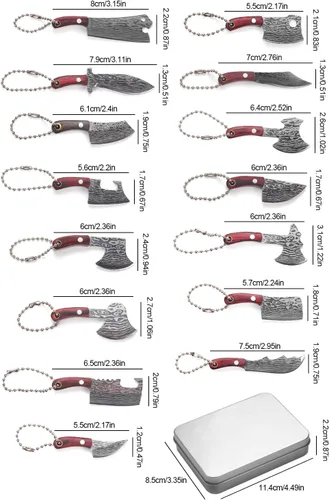 Miniatura 2 de Juego de cuchillos mini, juego de cuchillos pequeños con funda, navajas de bolsillo mini para regalos de coleccionistas de cuchillos y abridor