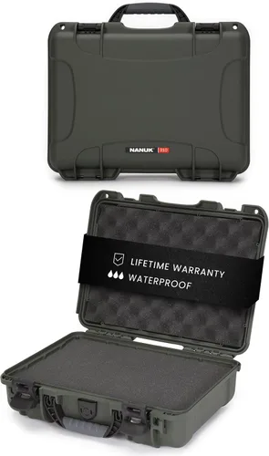 Nanuk 910 - Estuche profesional para pistola/pistola, aprobado por militares, impermeable y a prueba de golpes, color verde oliva