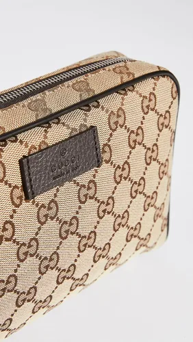 Miniatura 4 de Gucci Cinturón con cremallera preamado para mujer, lona Gg, Marrón