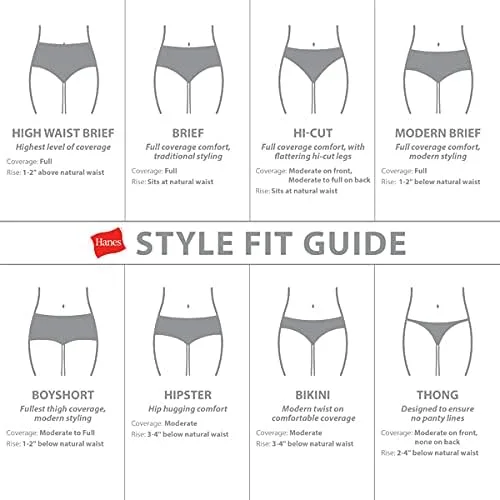 Miniatura 6 de Hanes - Paquete de ropa interior para mujer, ropa interior de algodón que absorbe la humedad, ultra suave y transpirable, paquete múltiple sin