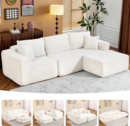 Miniatura 12 de Brage Living Sofá modular modular 2025 de 108 pulgadas, cómodo sofá modular sin hueso con diván en forma de L, sofá de asiento profundo para sala