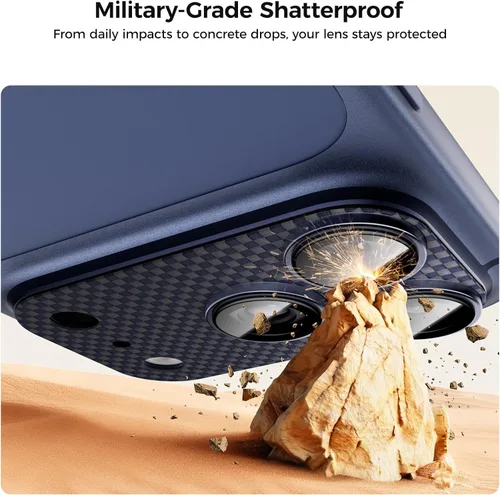 Miniatura 5 de BENKS ArmorWarrior - Protector de lente de cámara para iPhone 17 Pro, vidrio templado recubierto de AR con fibra de aramida, resistente a los Aurora