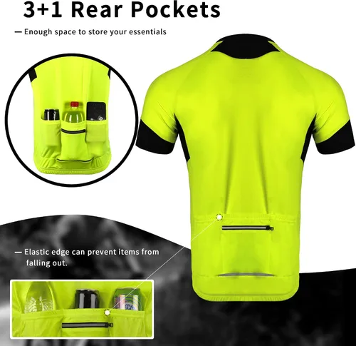 Miniatura 5 de Cycling Bike Jersey for Men Short and Long Sleeve Bike Bicycle Shirts Biking Clothing Breathable Quick-Dry Shirt with Pockets