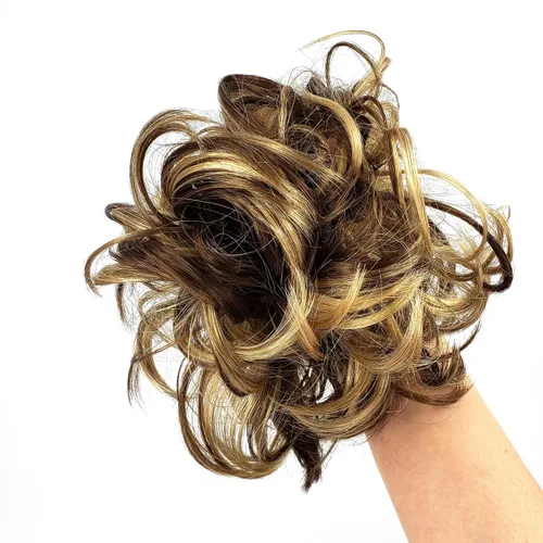 Miniatura 2 de HAIR COUTURE Avanti Moño desordenado - Pieza de extensión sintética instantánea, con pelo rizado ondulado postizo para mujeres
