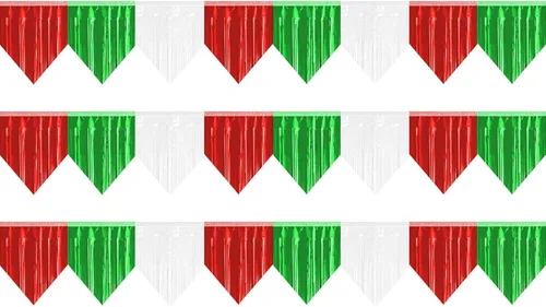Miniatura 9 de Pancarta 3P con flecos metálicos para colgar en la pared, telón de fondo para desfiles, flotadores, guirnaldas, bodas, fiestas, graduación, clase
