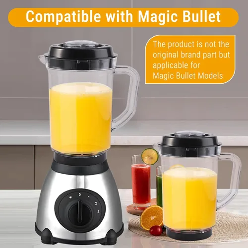 Miniatura 5 de Jarra de repuesto para licuadora, 33.8 fl oz de grado alimenticio de PC transparente, contenedor compatible con licuadora para modelos Magic Bullet