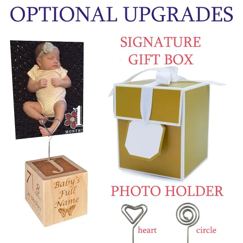 Miniatura 5 de Bloque de bebé regalo para recién nacido niño o niña – Anuncio de nacimiento personalizado Bloque de madera de madera Nuevos regalos para bebés