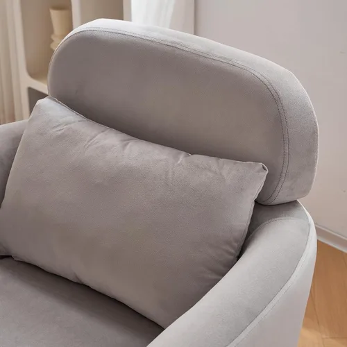Miniatura 7 de Accent Chairs for Living Room Lounge Chair Upholstered Flannelette Single Sofa Chair w/Ottoman Foot & Gold Feet,Comfy Reading Chair Arm Chairs Pink