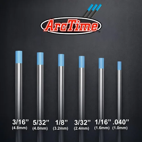 Miniatura 3 de ArcTime TIG - Electrodos de tungsteno de mezcla de tierras raras, no radiactivos, no toriados híbridos prémium (azul cielo, EWG) 1/16 pulgadas x 7