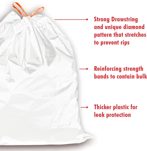 Miniatura 4 de iTouchless Bolsas de basura altas, 40 unidades, se adaptan a cubos de basura de 13 galones, 14 galones, 15 galones y 16 galones, forros de basura