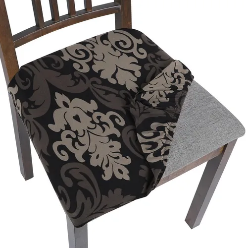Miniatura 24 de SearchI Fundas de Asiento para Sillas de Comedor Elásticas con Estampado Juego de 6 Fundas de Asiento de Silla, Protector de Cojín de Silla Tapizada