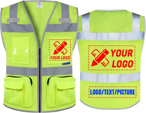 Miniatura 37 de BeautyWill Chaleco de Seguridad con Logo Personalizado Clase 2 Chaleco Reflectante de Alta Visibilidad Chaleco de Construcción Transpirable