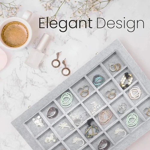 Miniatura 7 de Bandeja organizadora de brazaletes y joyas, tapa transparente, terciopelo negro, para organizar y ordenar brazaletes, pulseras y relojes, anillos