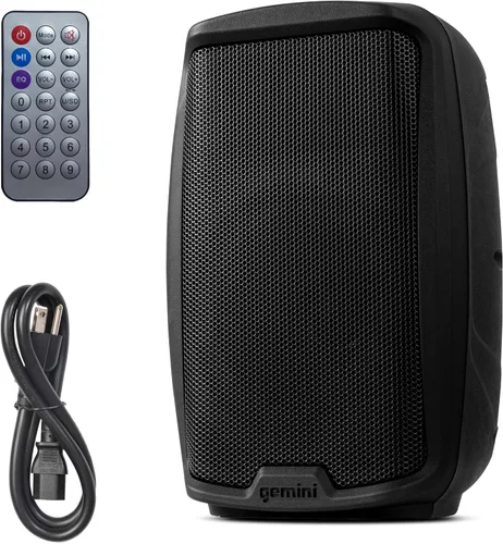 Miniatura 10 de Gemini Altavoz PA Bluetooth de 8" 500W con enlace TWS, USB/SD/FM, entradas XLR/RCA/AUX, canales de micrófono y guitarra, altavoz DJ compacto