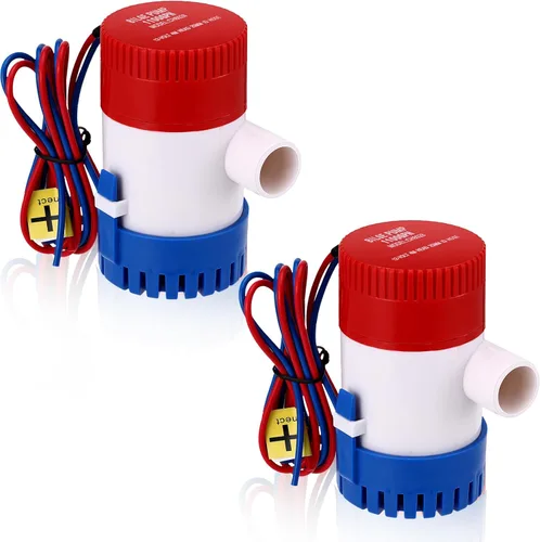 Gisafai Bomba de sentina de 12 V sumergible para barco eléctrico de bajo ruido, bomba de agua automática no automática para barco, tanque de agua,