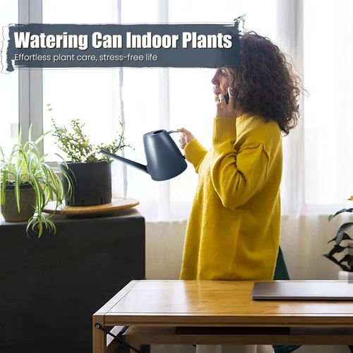 Miniatura 5 de Regadera para plantas de interior, regaderas pequeñas para plantas de casa, jardín y flores, regadera de pico largo para regar plantas al aire Azul