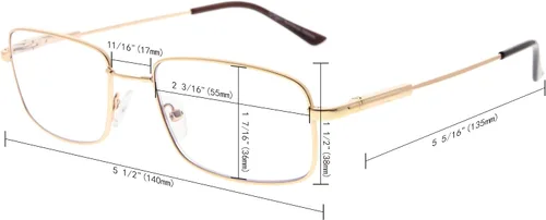 Miniatura 7 de BFOCO Gafas de lectura progresivas multienfoque anti UV para hombre, 3 niveles, lectores de visión para mujer (dorado, +1.00)
