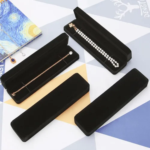 Miniatura 5 de LETURE 6 cajas de regalo de joyería de terciopelo para collares, colgantes, pulseras, anillos, aretes, vitrina de almacenamiento de joyas