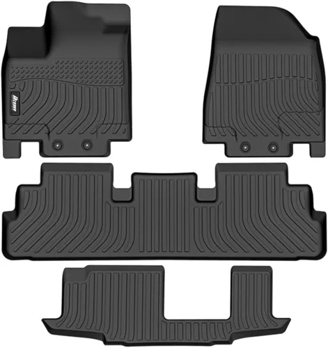 Miniatura 13 de FREEMOTOR802 Compatible con Ford Maverick 2.5L híbrido 2022-2025, alfombrillas de piso negras moldeadas en 3D, protección para 1ª y 2ª fila