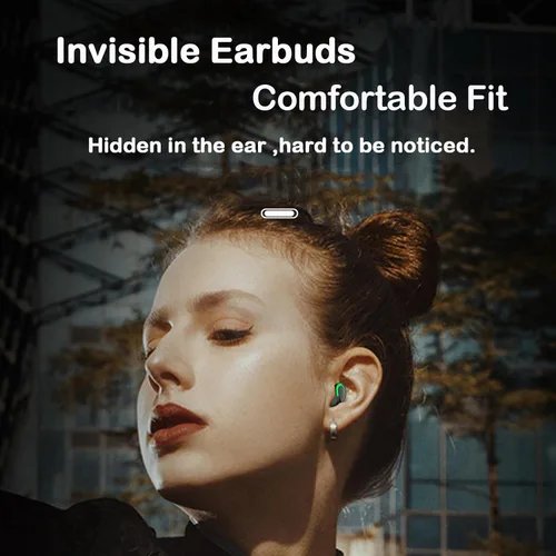 Miniatura 4 de Xmenha Mini23 - Mini auriculares inalámbricos invisibles con Bluetooth para dormir, pequeños auriculares para orejas pequeñas, color blanco
