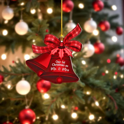 Miniatura 5 de Adorno de nuestra primera Navidad como el señor y la señora, adornos de primera Navidad para casados, regalos de boda para parejas, regalo