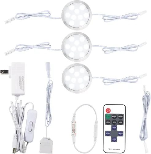 Miniatura 8 de Kit de luces LED enlazables, control remoto inalámbrico, regulable, luces debajo y sobre el gabinete, 120 voltios de pared, iluminación eléctrica 3