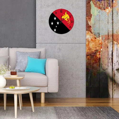 Miniatura 752 de Cheyan Reloj de pared con bandera de Canadá de 12 pulgadas, silencioso, sin tictac, de PVC, funciona con pilas, reloj redondo decorativo, regalo