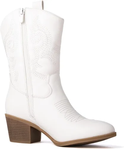 Miniatura 3 de GLOBALWIN Women's Mid Calf The Western Cowgirl Boots Fashion Cowboy Boots For Women Chunky Low Heel
