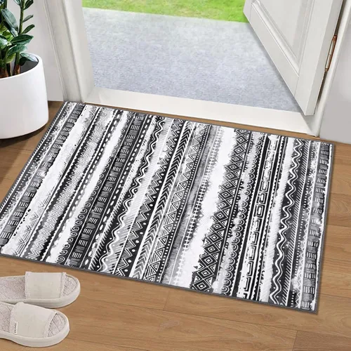 Miniatura 9 de FairOnly Alfombra bohemia abstracta de 2 x 3, para interiores y exteriores, antideslizante, lavable, alfombra pequeña para cocina, dormitorio, baño