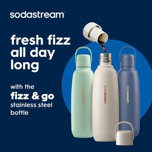 Miniatura 8 de SodaStream Enso - kit para hacer agua con gas, incluye CO2 y botella carbonatadora Acero inoxidable
