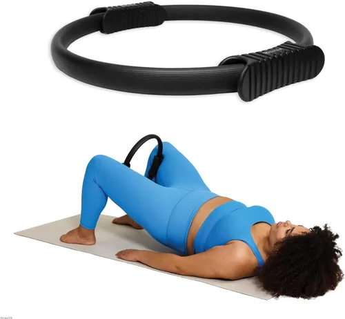 Miniatura 9 de Gaiam Anillo de Pilates Fitness Circle – Mangos acolchados de espuma ligera y duradera, equipo de ejercicio de resistencia flexible para tonificar