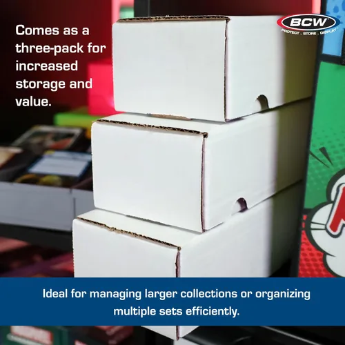 Miniatura 6 de BCW Cajas de almacenamiento de tarjetas coleccionables de 800 unidades, paquete de 3, organizador para tarjetas deportivas, MTG, Pokémon