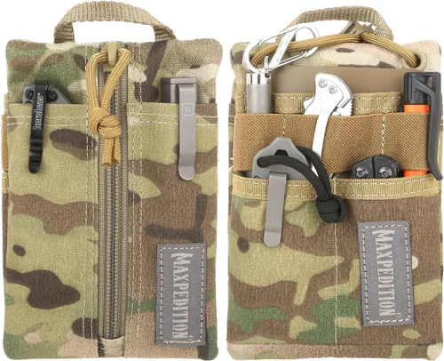 MAXPEDITION Organizador de Bolsillo Platy, Bolsa de Herramientas EDC Duradera para Hombres, Cartera de Cuello con Cordón Paracord, Sostiene